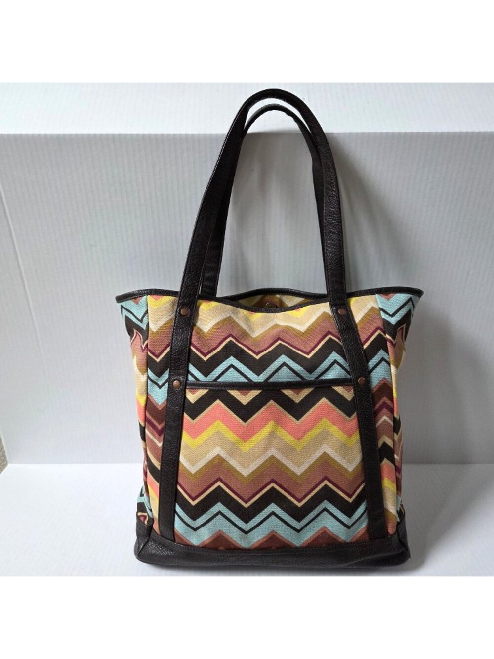 Missoni X Target Tote Bag Canvas Zig Zag Chevron Purse Travel Shopping